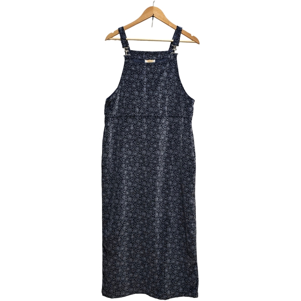 Talbots Blue Overall Maxi Dress With Pockets Size S